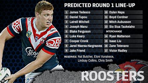 roosters team line up